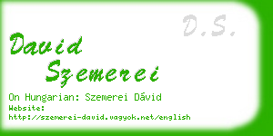 david szemerei business card